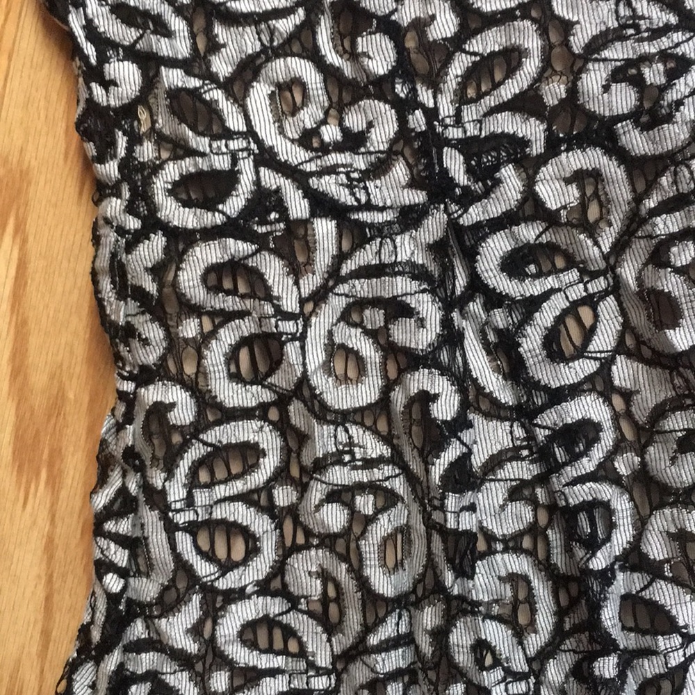 {Pura Vida} Silver and Black Lace Dress - Picture 3 of 6